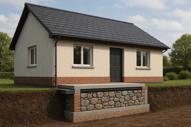 Бутовый цоколь для коттеджа 8×12 м